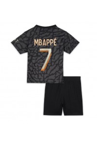 Paris Saint-Germain Kylian Mbappe #7 Babyklær Tredje Fotballdrakt til barn 2023-24 Korte ermer (+ Korte bukser)